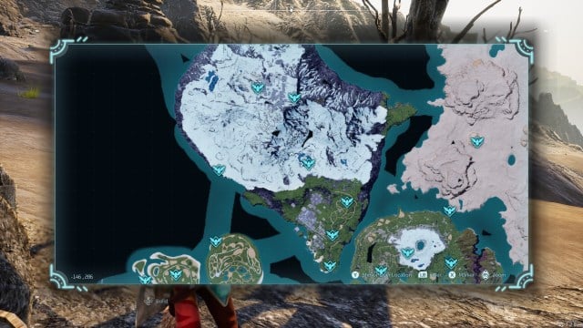 Palworld's frozen ice biome fast travel locations