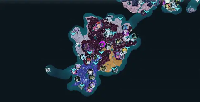 Picture showing all the Palworld Feybreak island fast travel locations map.