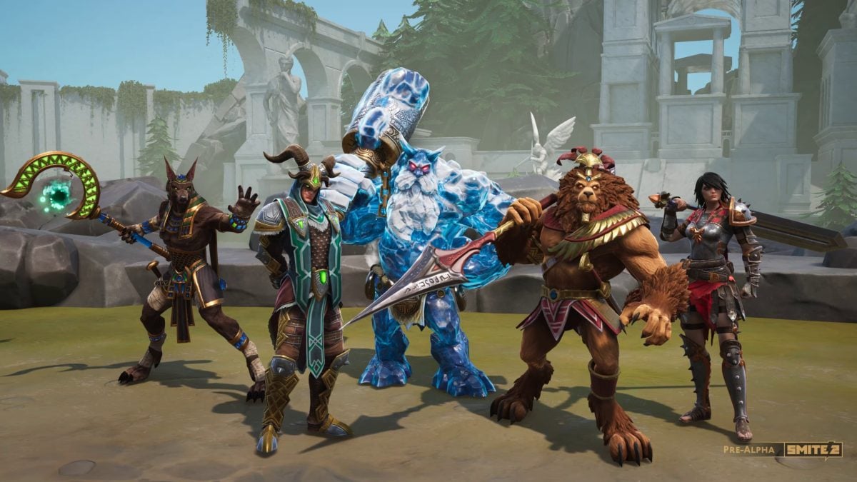 SMITE 2 promotional image showing several characters.
