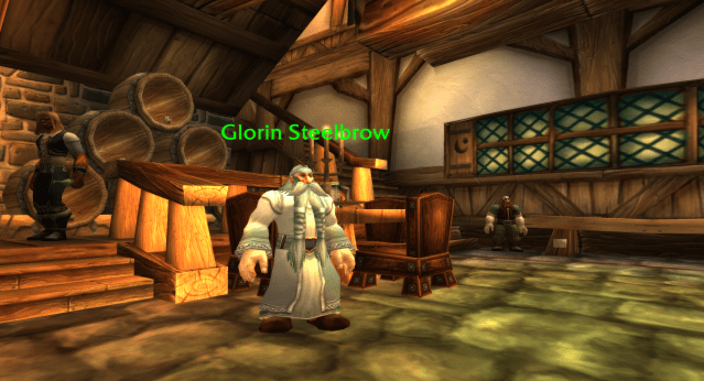 Glorin Steelbrow in WoW Classic, found in Menethil Harbor