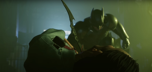 An in game image of Batman killing someone in Suicide Squad Kill the Justice League