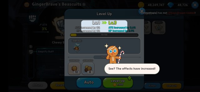 Beascuit stats in Cookie Run Kingdom.