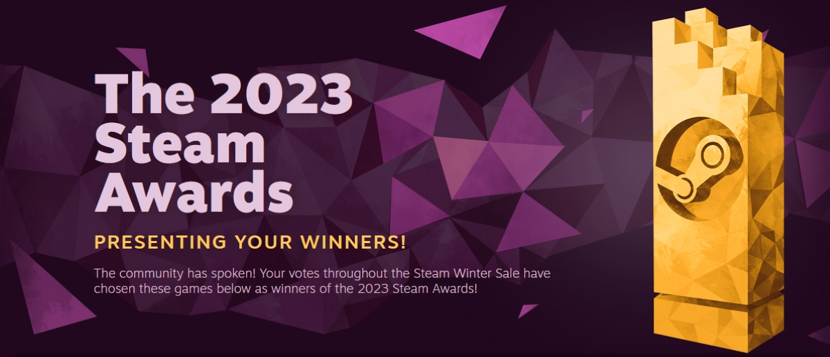 a screenshot of a snippet of Steam's 2023 video game awards web page.