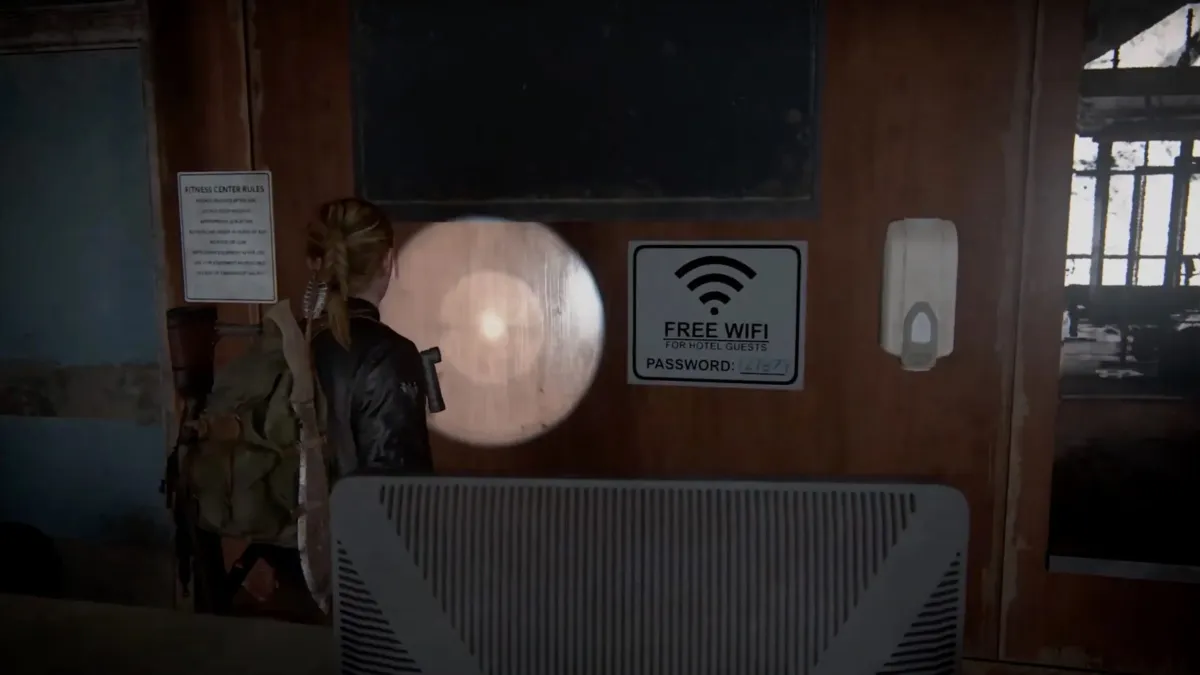 The Last of Us 2 Remastered image showing the wi-fi code.