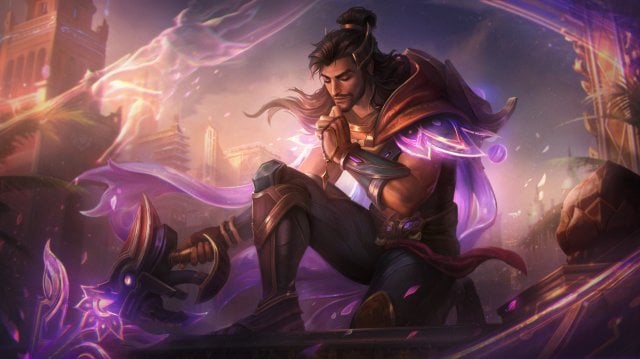 Three Honors Akshan splash art in League of Legends