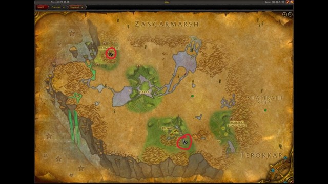 Map of Nagrand with all outland races marked