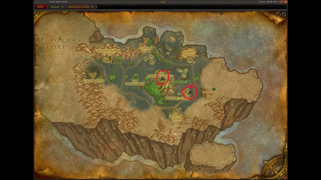 Map of Shadowmoon Valley with all the races marked