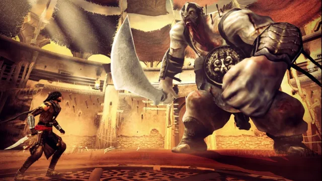 prince fighting boss in prince of persia the two thrones