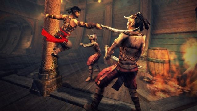 prince attacking enemies in prince of persia warrior within