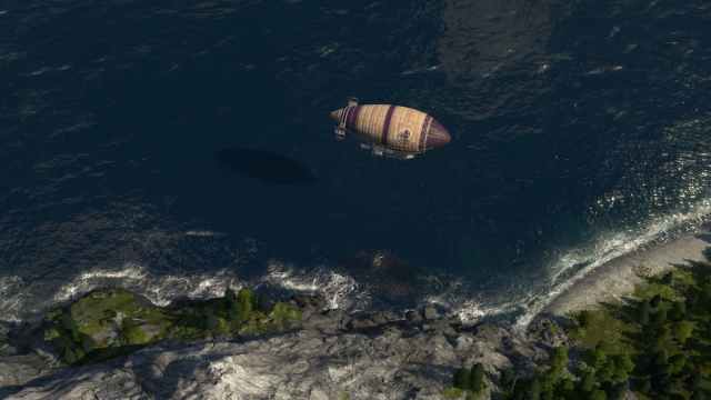 Mapinguari Airship floating above the sea in Anno 1800