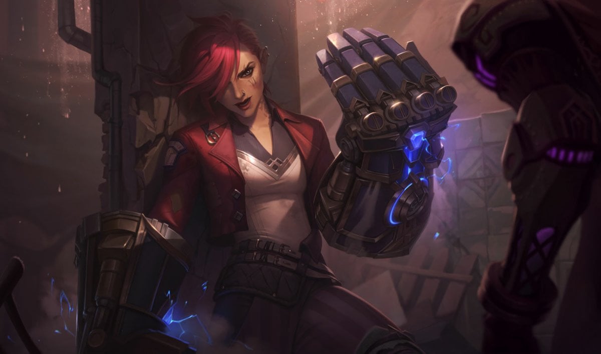 Picture showing Arcane Vi skin in League of Legends.