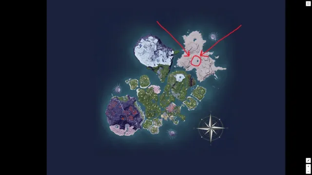 Palworld interactive map showing Suzaku's location