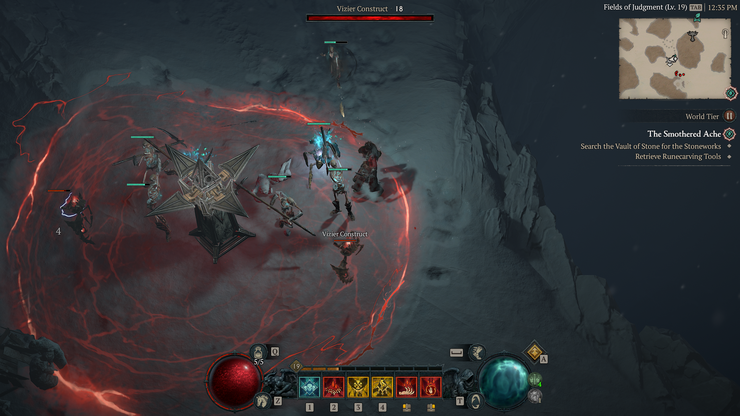 An active obelisk trap during Arcane Tremors in Diablo 4 season three