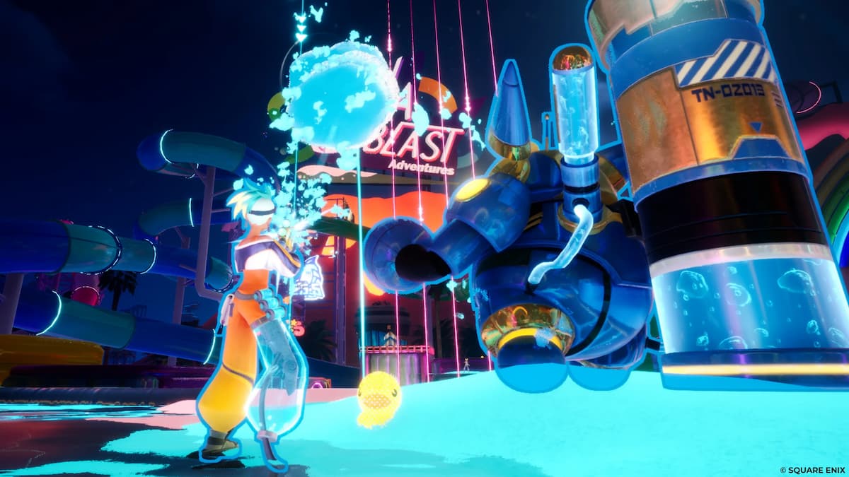 Colorful, neon scene and characters for Foamstars