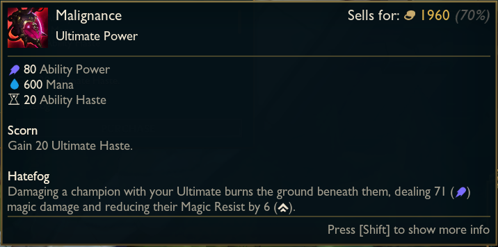 Malignance item in League of Legends.