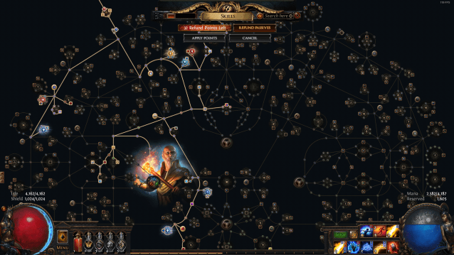 A screenshot of the Hierophant passive tree in Path of Exile.