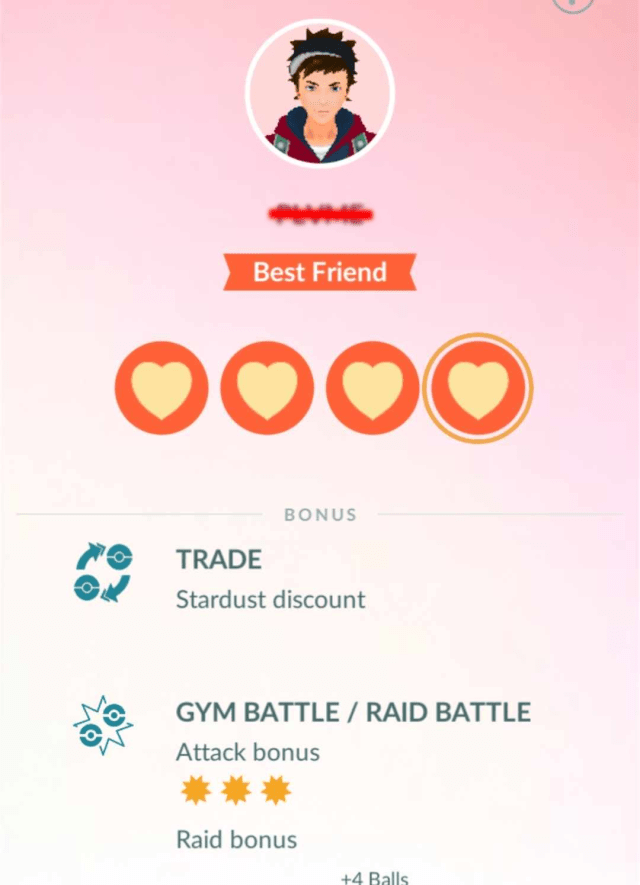 Best Friends screen in Pokémon Go.