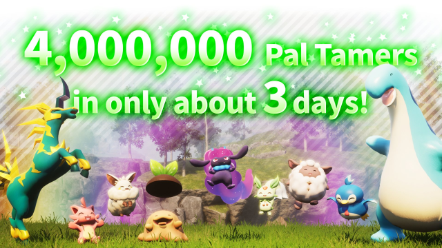 Palworld promotional image showing 4 million copies sold
