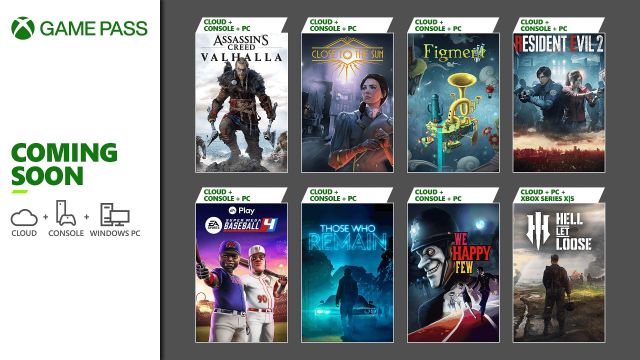 A selection of games shown in an advertisement for Xbox Game Pass.