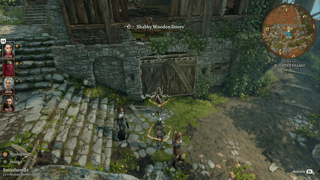 A screenshot of the Shabby Wooden Doors in BG3.