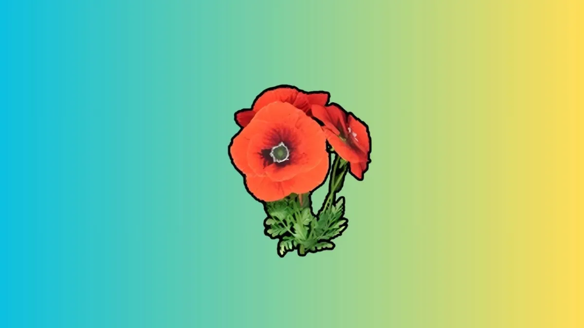 Palworld's Beautiful Flower on a gradient background.