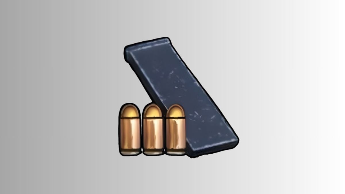 Palworld's handgun ammo icon on a grey gradient background.