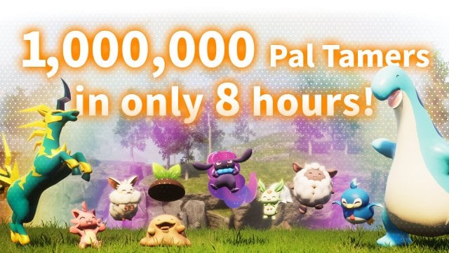 Palworld celebrating one million copies sold - Image via Palworld