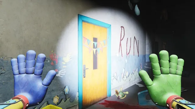 Poppy Playtime Chapter 3: Enter the room with the word RUN next to it to find the first battery pack inside the School