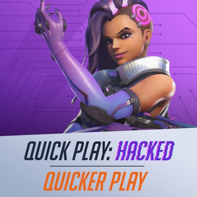 Quick Play: Hacked - Quicker Play art featuring Sombra in Overwatch 2