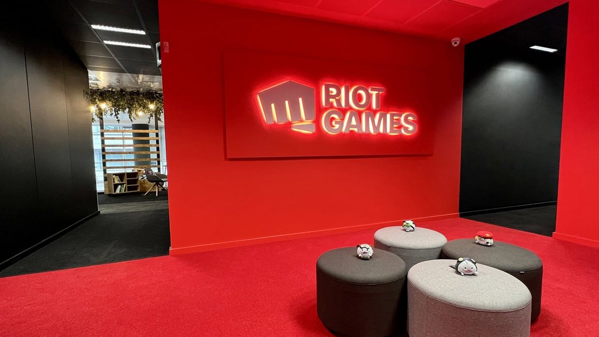 The Riot Games office lobby in Barcelona, Spain.