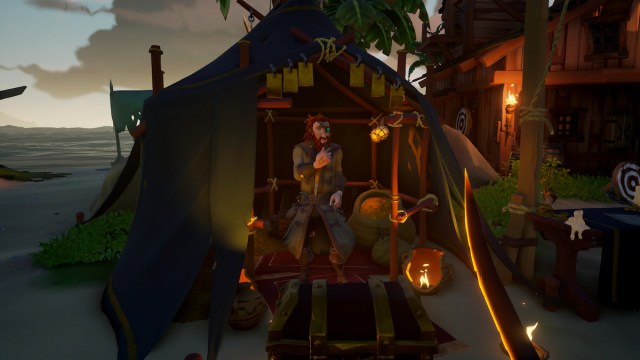 Chest in front of the Gold Hoarders tent