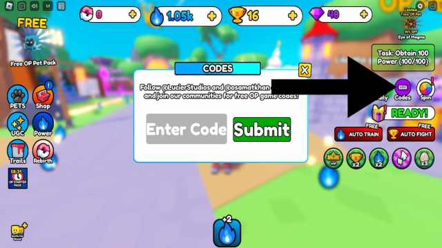 How to redeem codes in Shoot Beam Simulator.