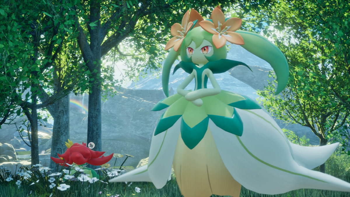 A Lileen is shown in a promotional image for Palworld.