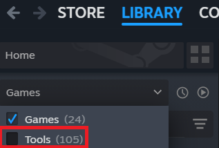 The Tools page in Steam.