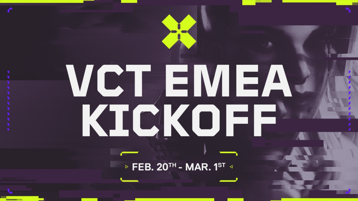 The official header graphic for the 2024 VCT EMEA Kickoff tournament.
