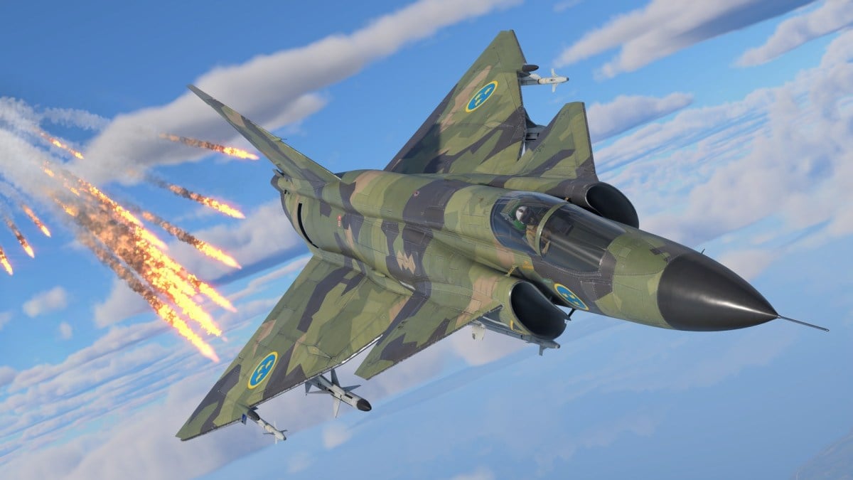 A fighter jet in action in War Thunder