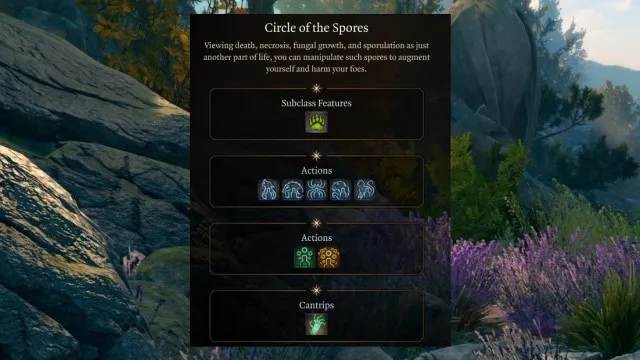 Best BG3 Druid Subclasses Ranked   Baldurs Gate 3 Initial Circle Of The Spores Options 