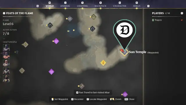 East Sun Temple location in Enshrouded