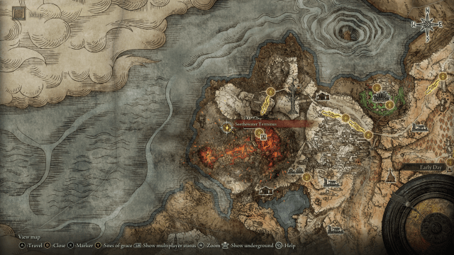 Image of Fort Laiedd in Elden Ring on the map.