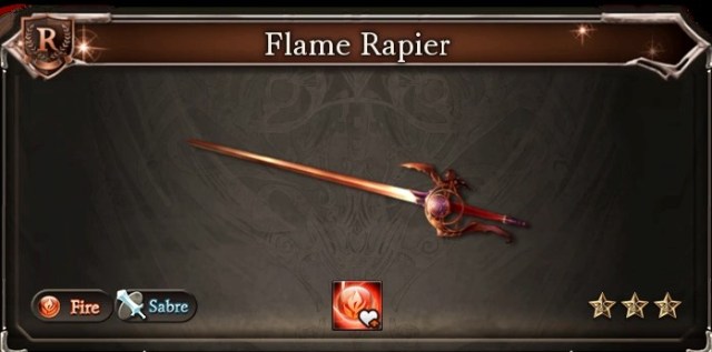Icon image showing the Flame Rapier in Granblue Fantasy Relink