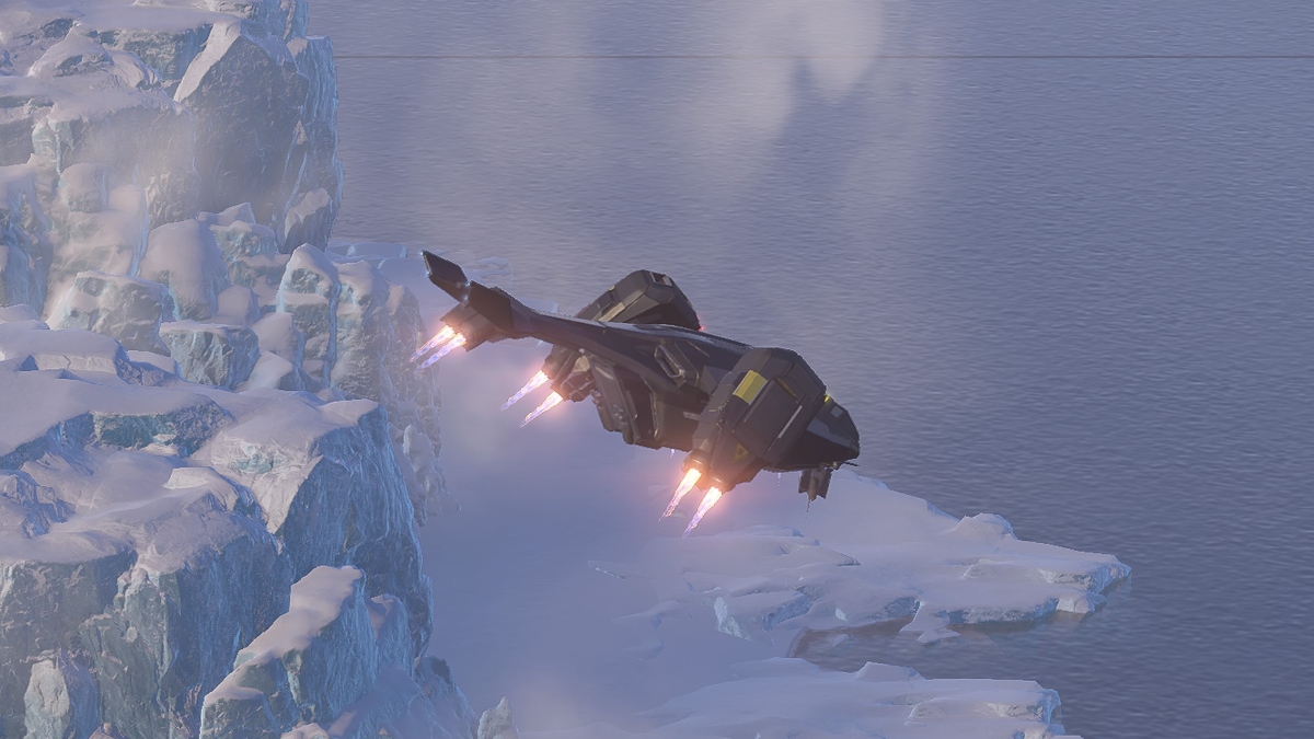 Extraction ship leaving planet in Helldivers 2