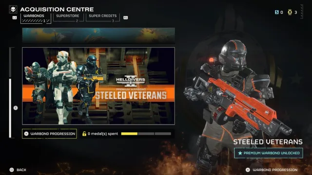 Steeled Veterans battle pass in Helldivers 2