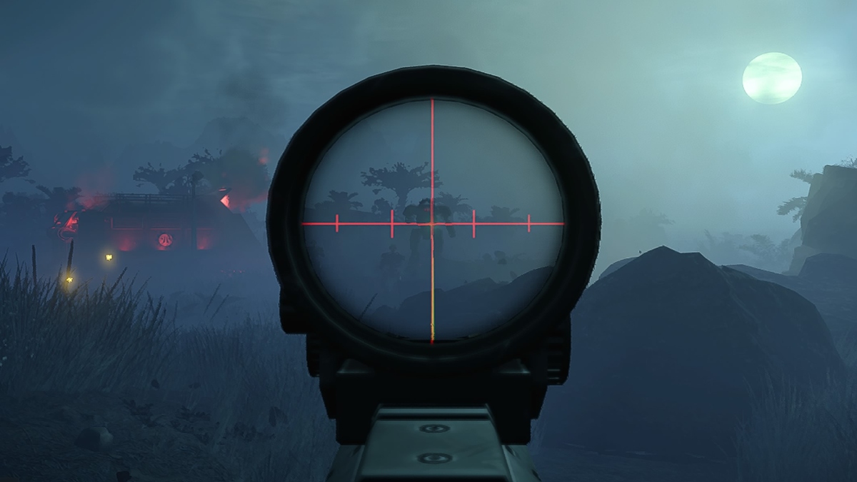 Aiming down assault rifle sights in Helldivers 2