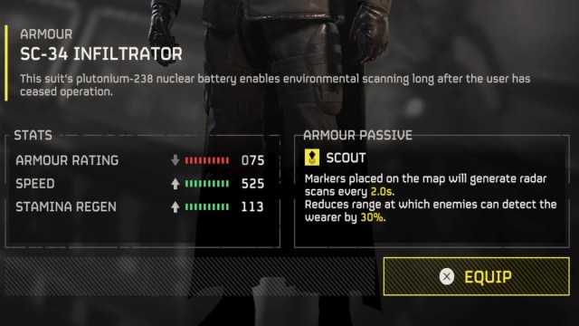 Infiltrator armor stats in Helldivers 2