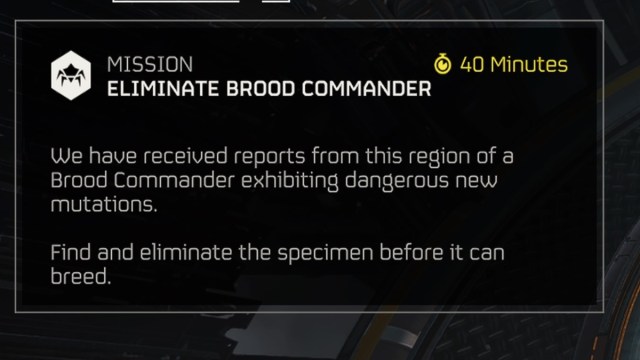 Eliminate Brood Commander mission summary