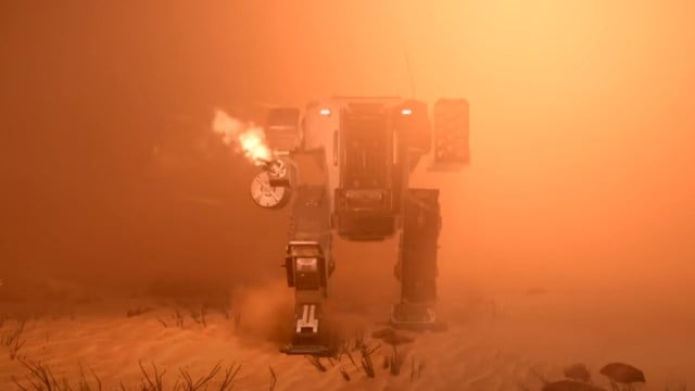 A tease for Mechs in Helldivers 2 screenshotted from a trailer.