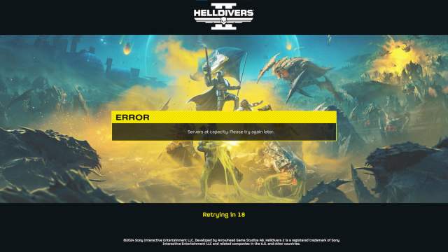 Helldivers 2 servers at capacity