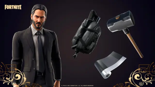 Picture showing the John Wick outfit in Fortnite.