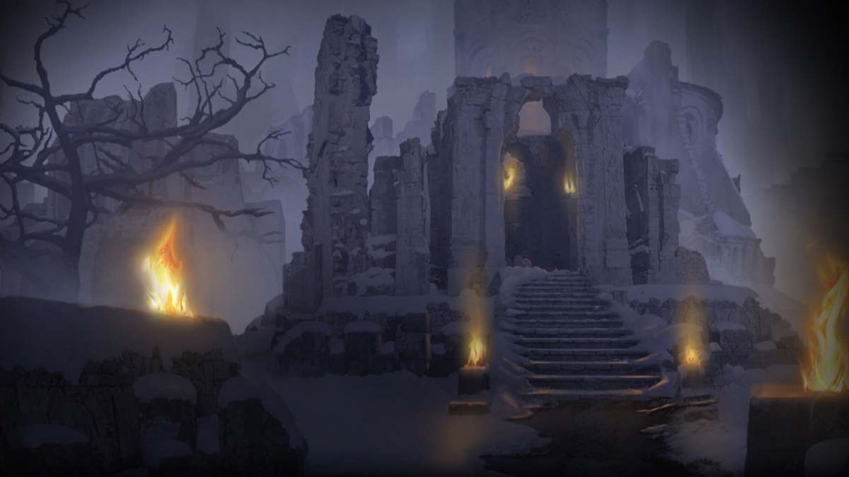 Ruins in Last Epoch shown during a loading screen.