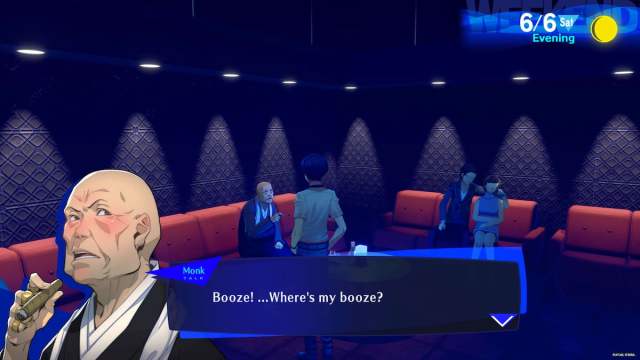 Meet the drunk monk in Club Escapade in Persona 3 Reload